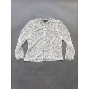 Coquette boho sheer white lace top GAP size M cottagecore
